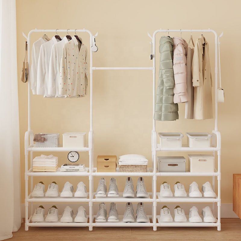 Scaffale Portascarpe con Appendiabiti Salvaspazio